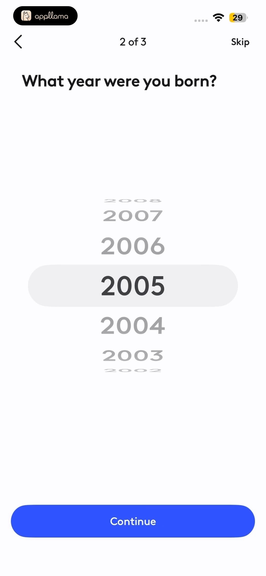 Birth Year Picker