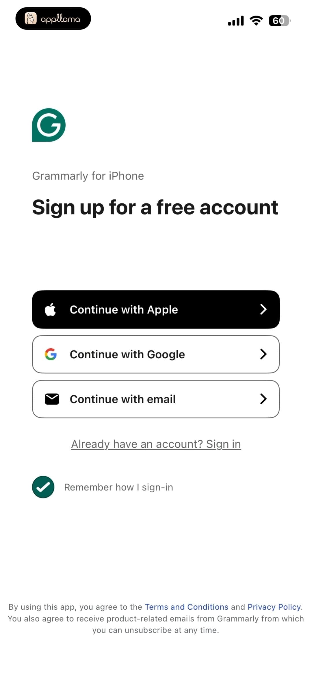 Account Sign-Up