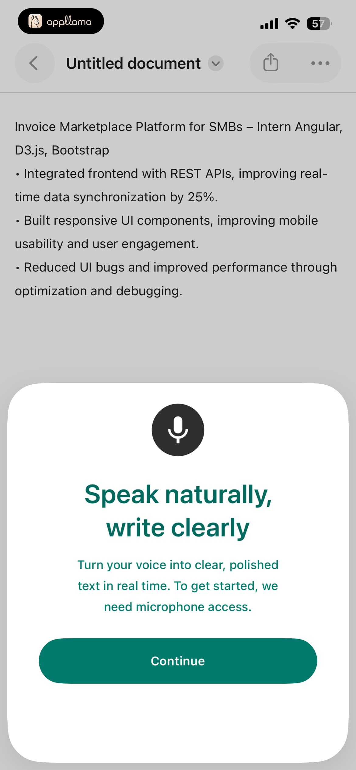 Voice Typing Prompt