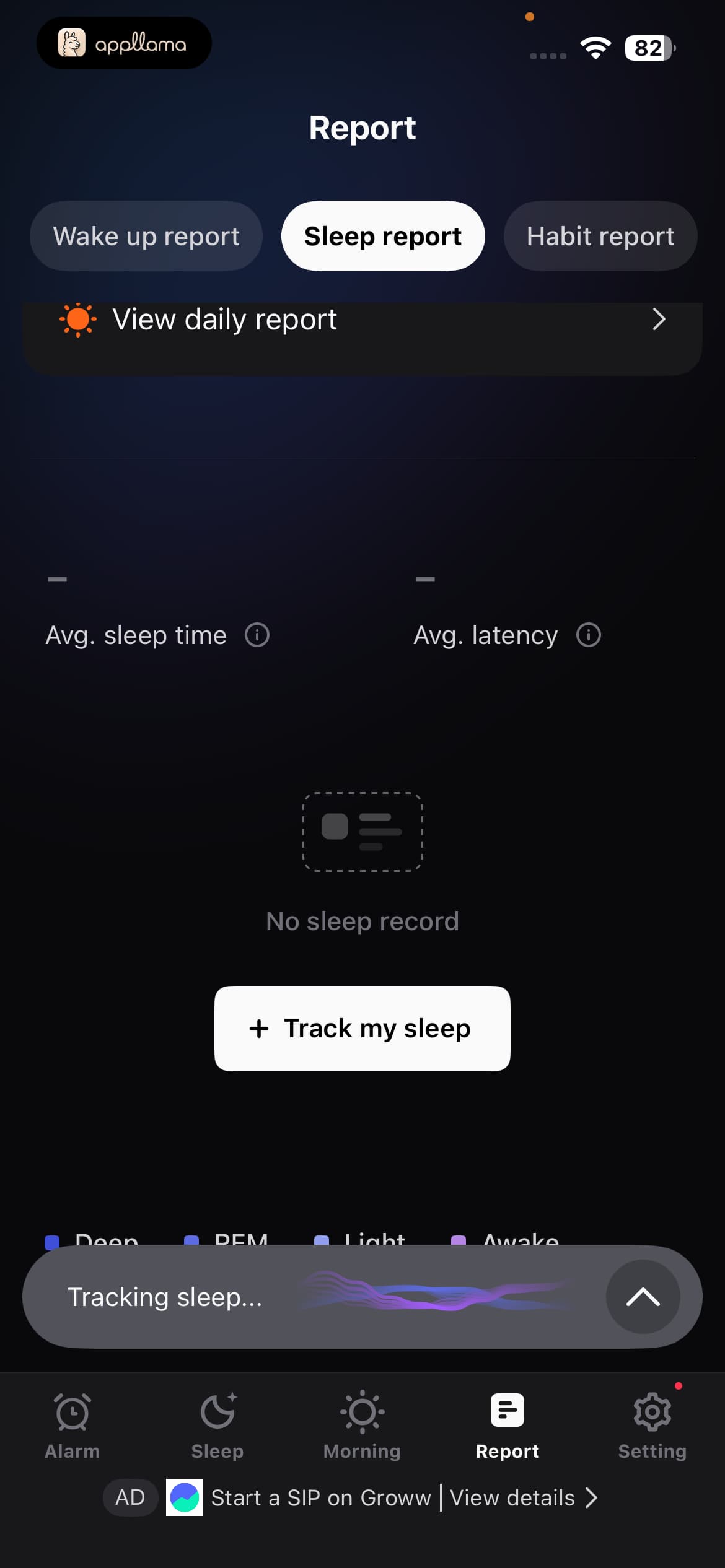 Sleep Report Empty