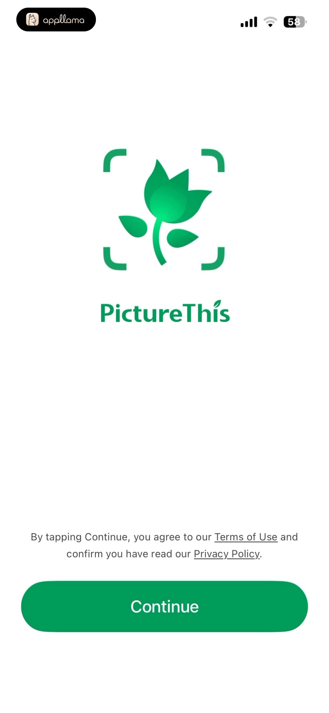 PictureThis - Plant Identifier home screen