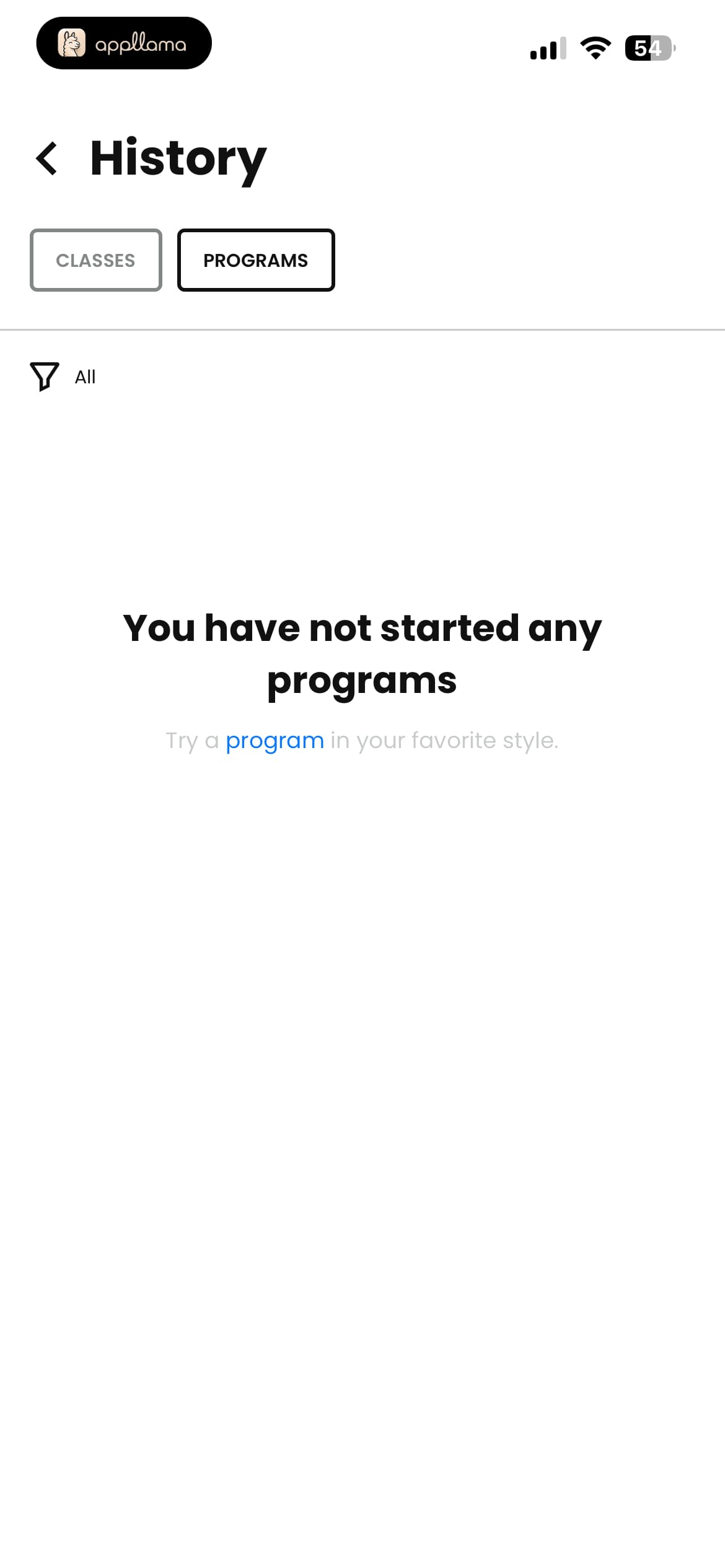 Program History Empty