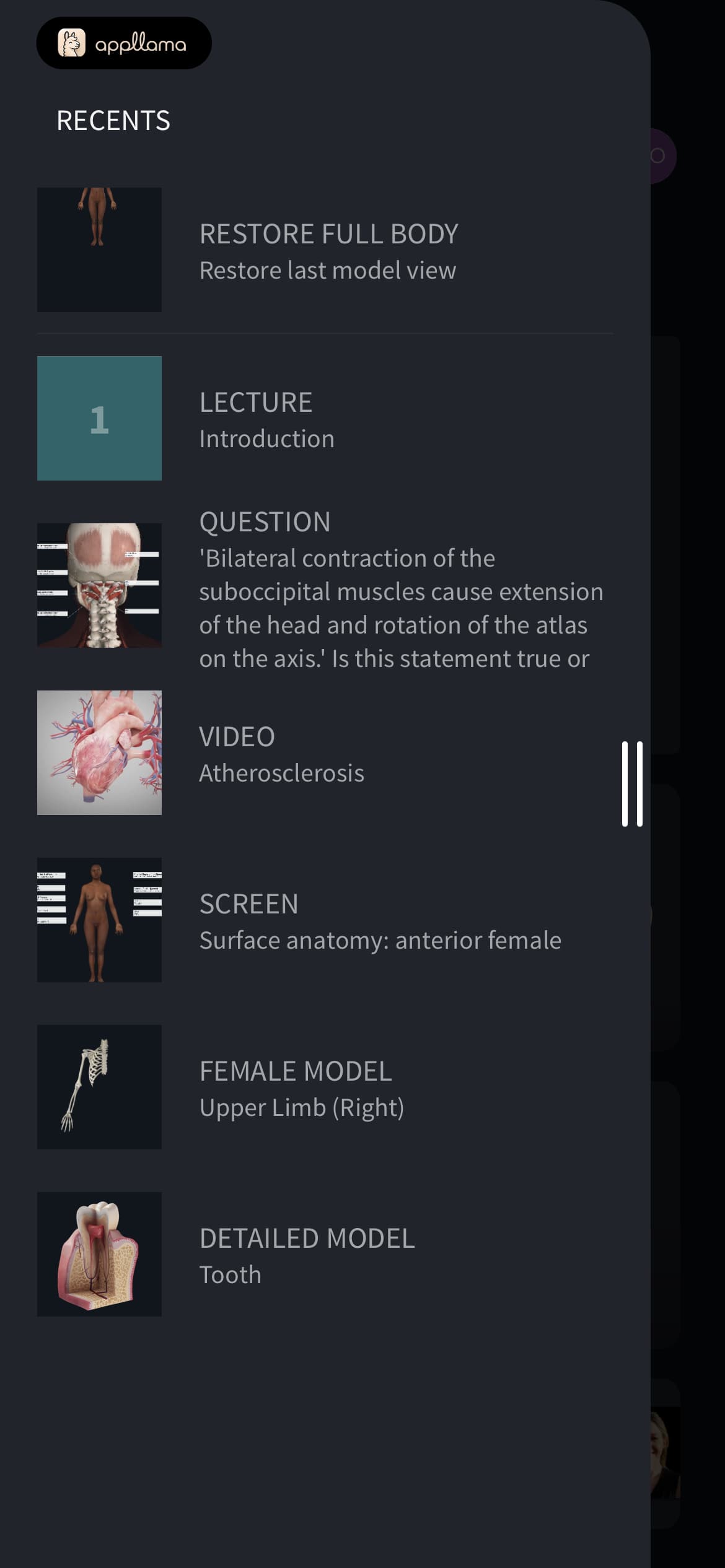 Lesson Sidebar List