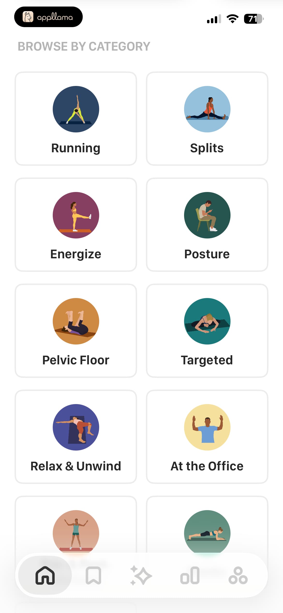 Exercise Category Grid