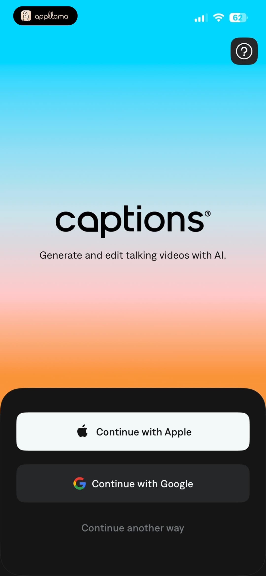 Captions: AI Edits Your Video home screen