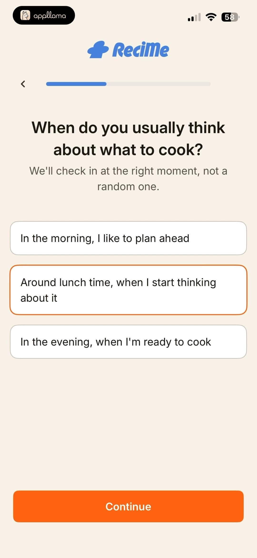 Cooking Timing