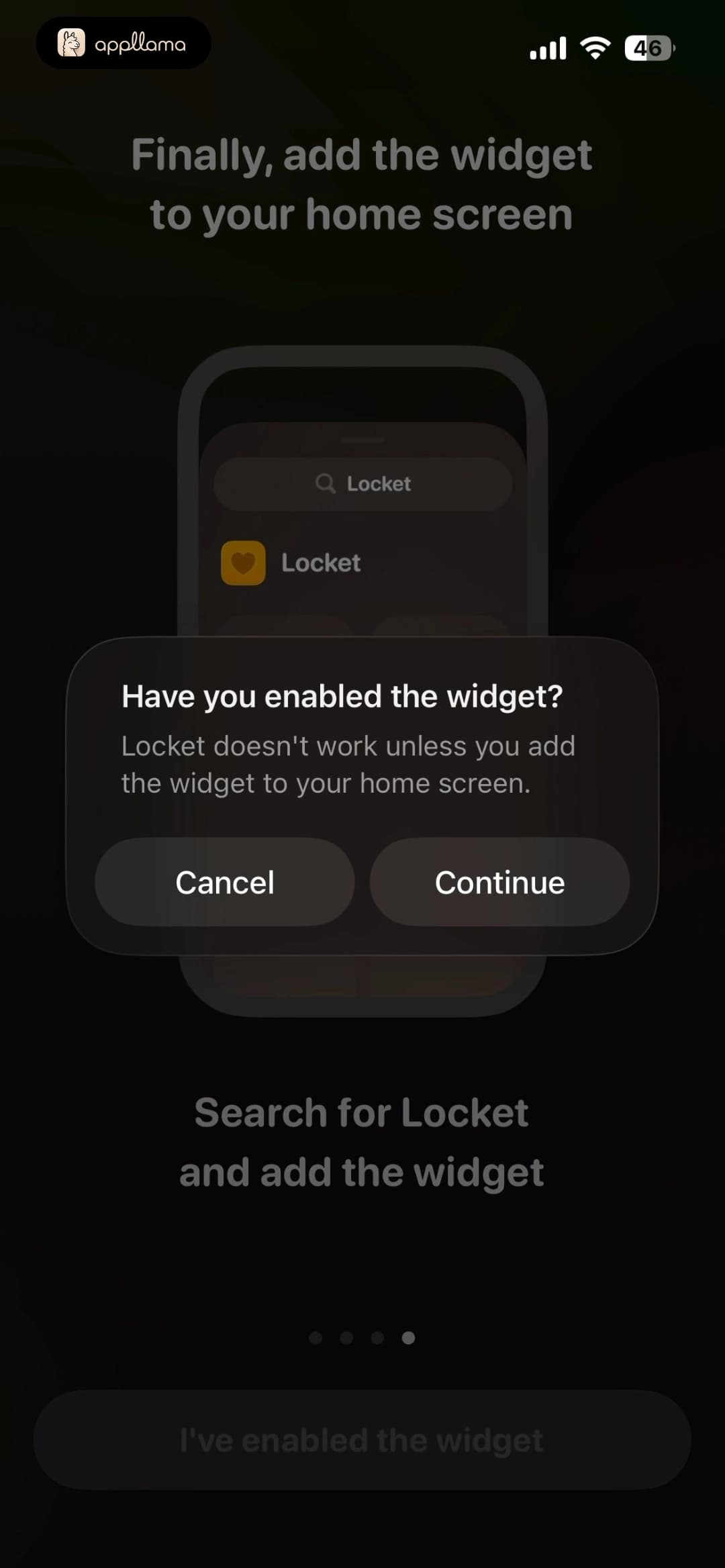 Widget Added Alert