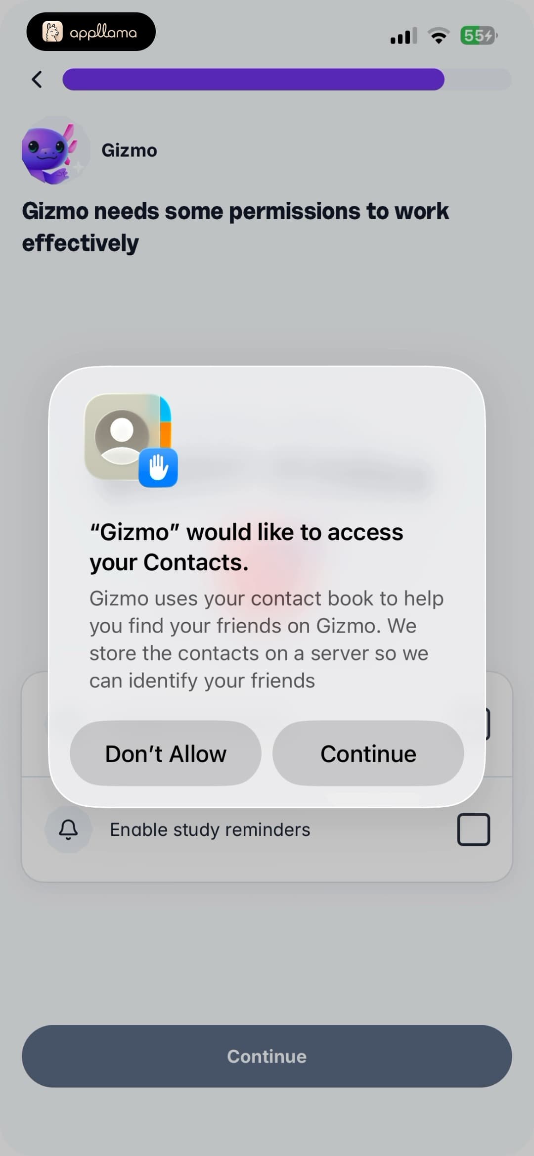 Contacts Permission Modal