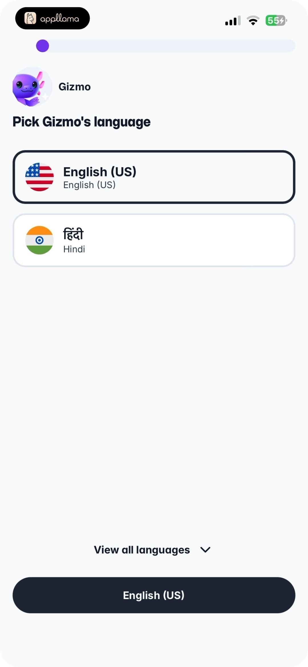 Language Selection