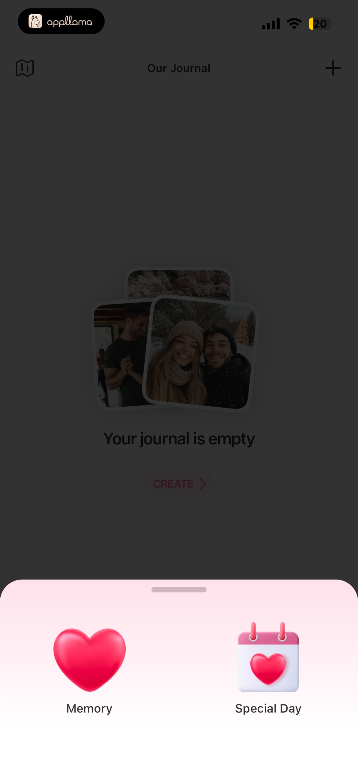 Journal Action Sheet