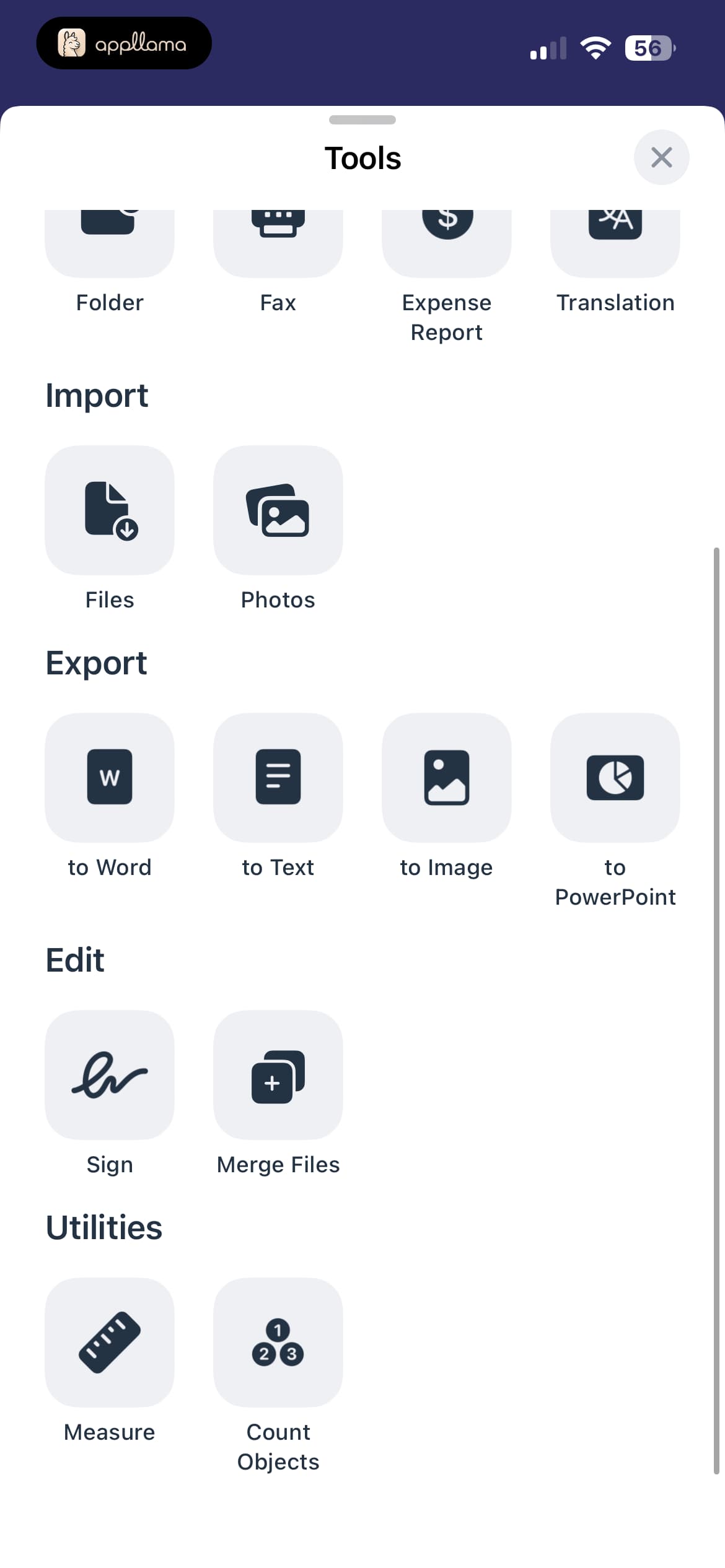 Tools Menu