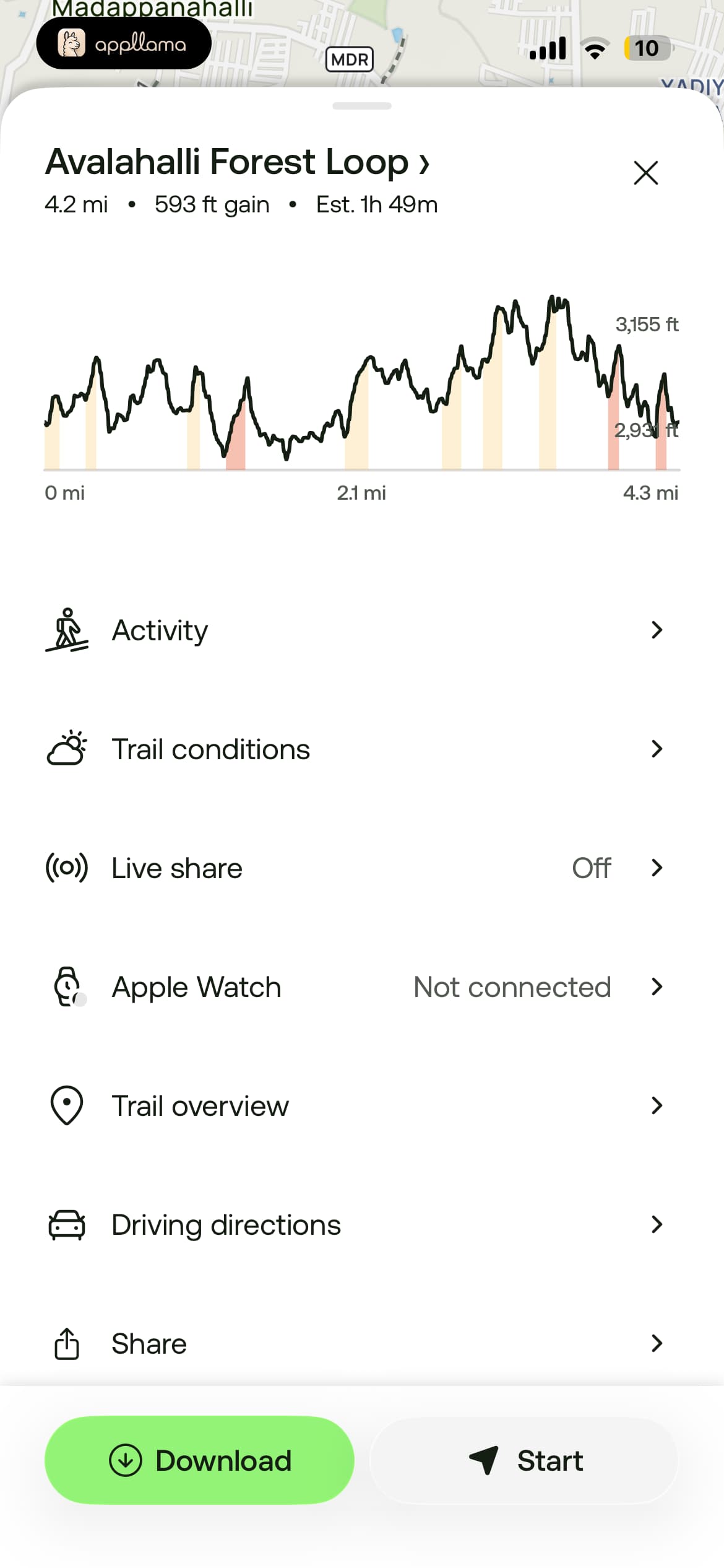 Trail Detail Actions