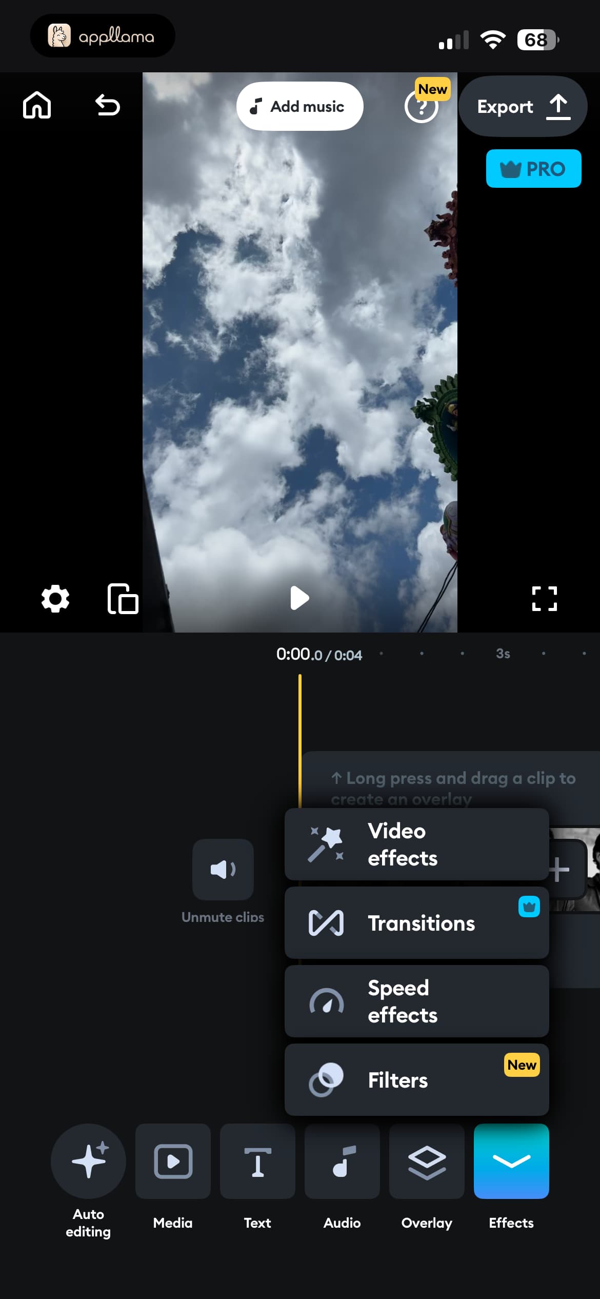 Effects Menu