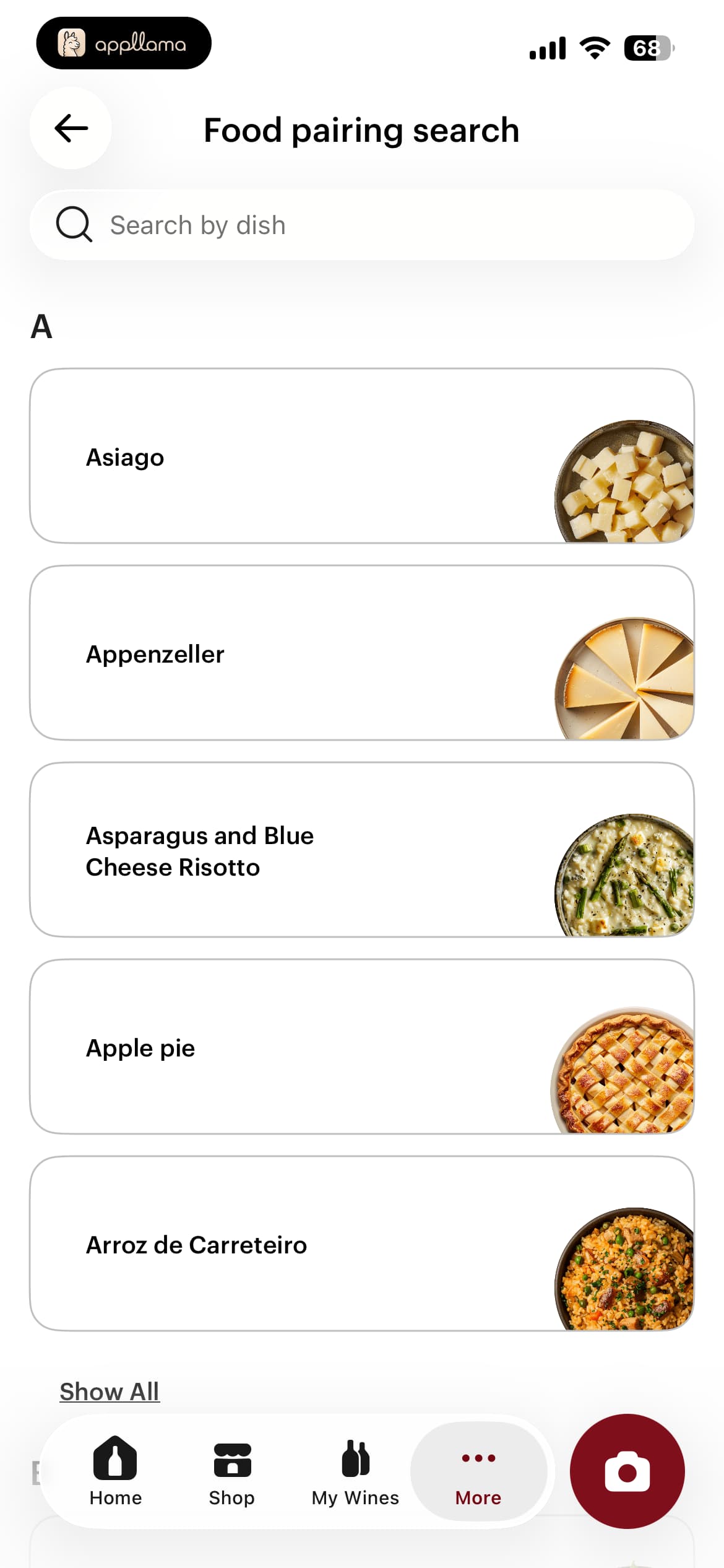 Food Pairing Search