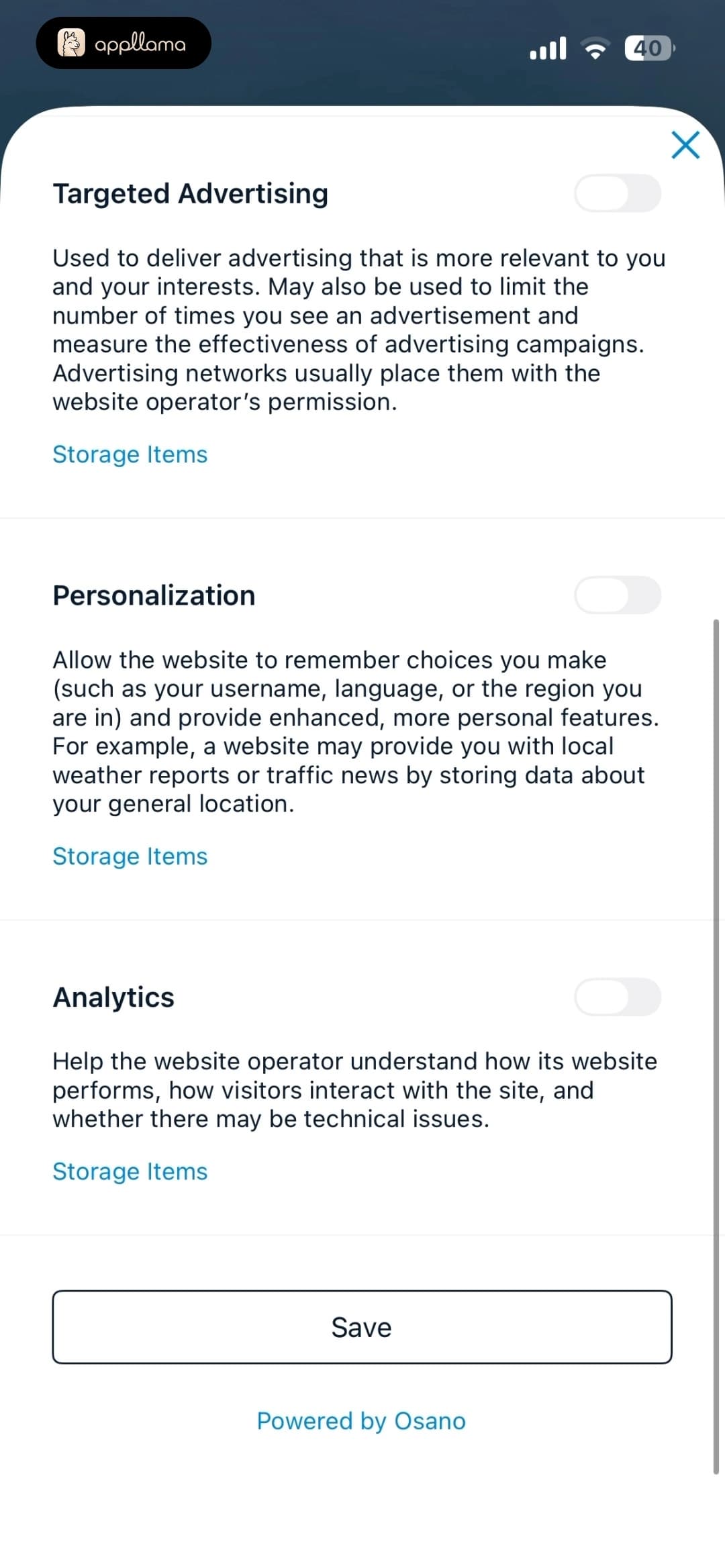 Privacy Preferences
