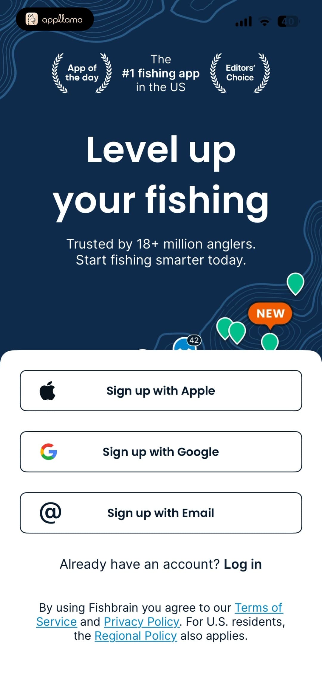 Fishbrain - Fishing App home screen