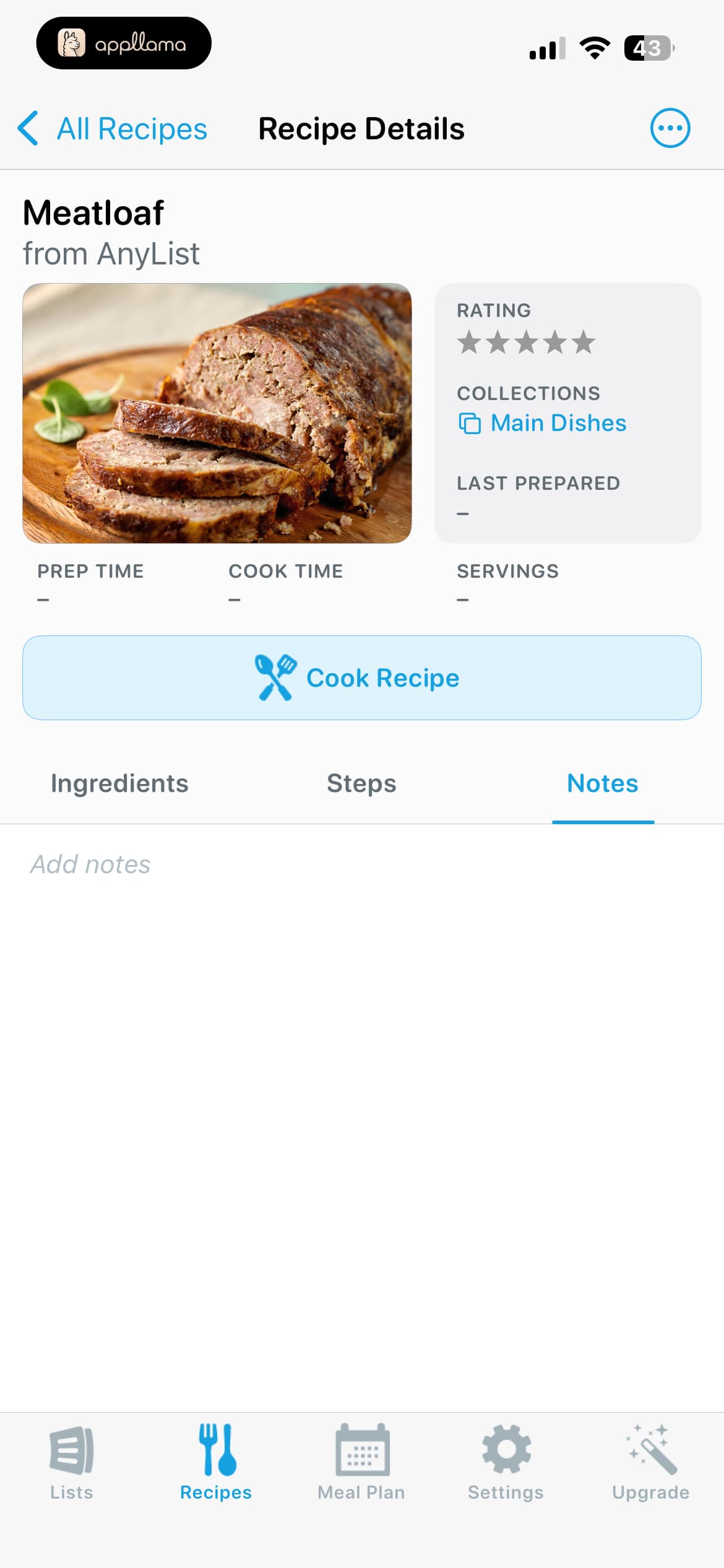 Recipe Notes