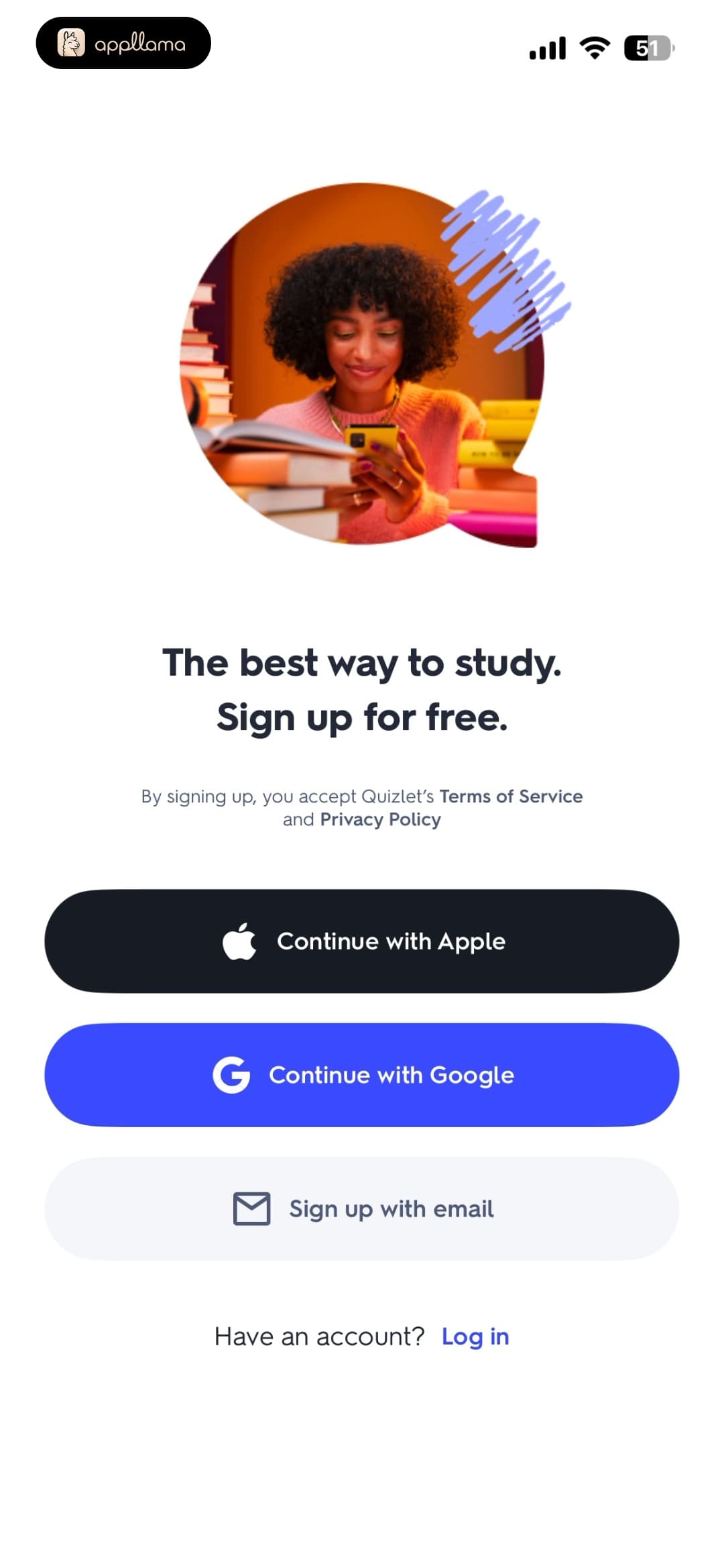 Quizlet: More than Flashcards home screen