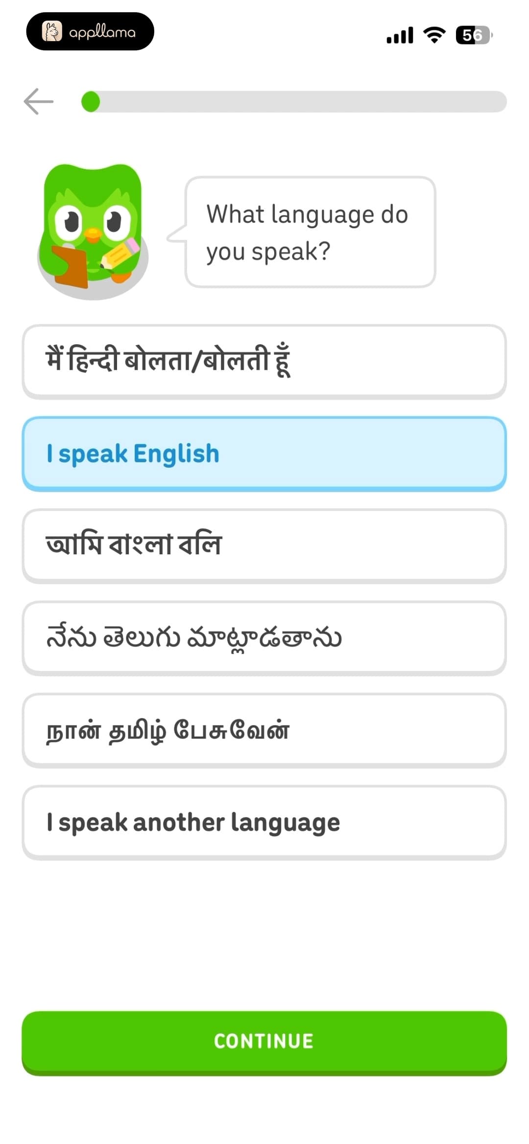Language Selection