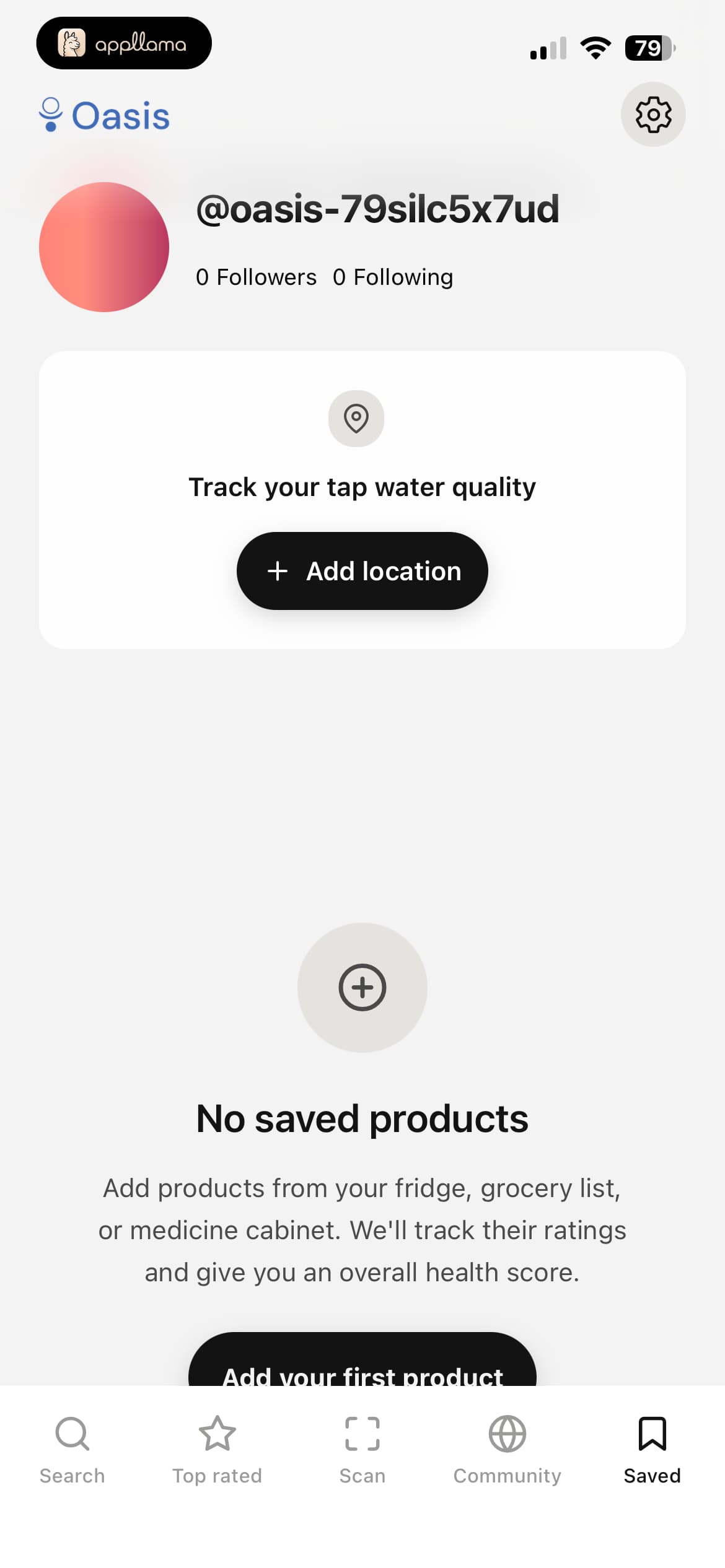 Saved Products Empty State