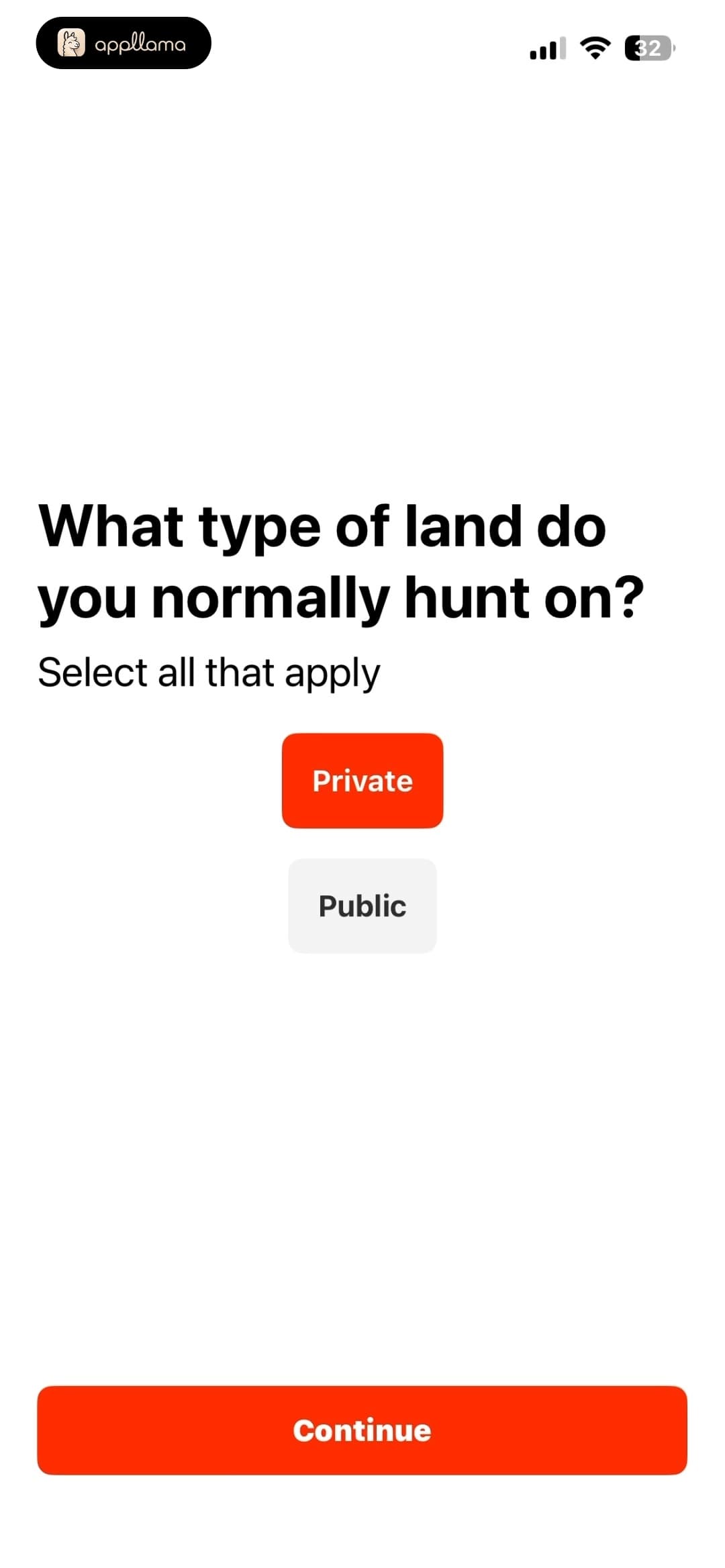 Land Type Selection