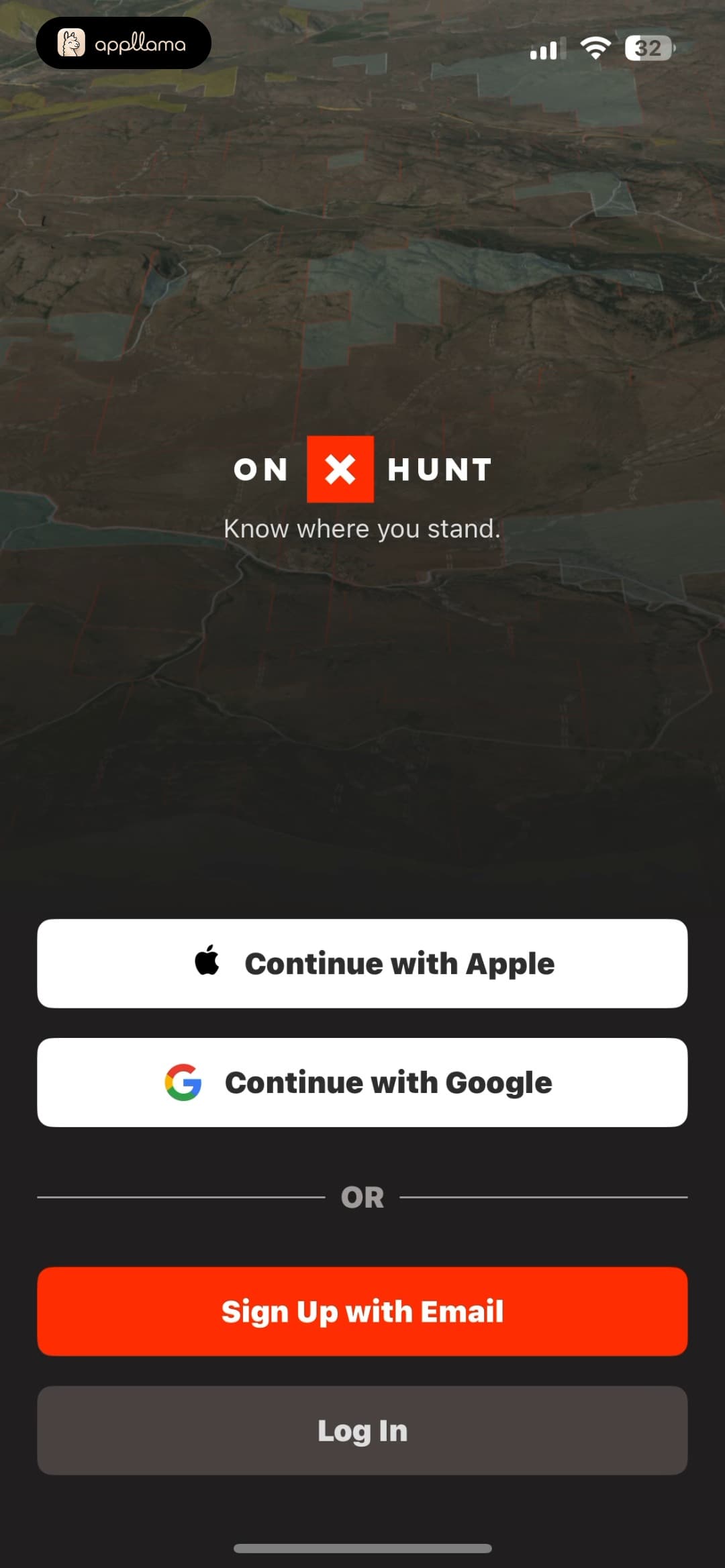 onX Hunt: GPS Hunting Maps home screen