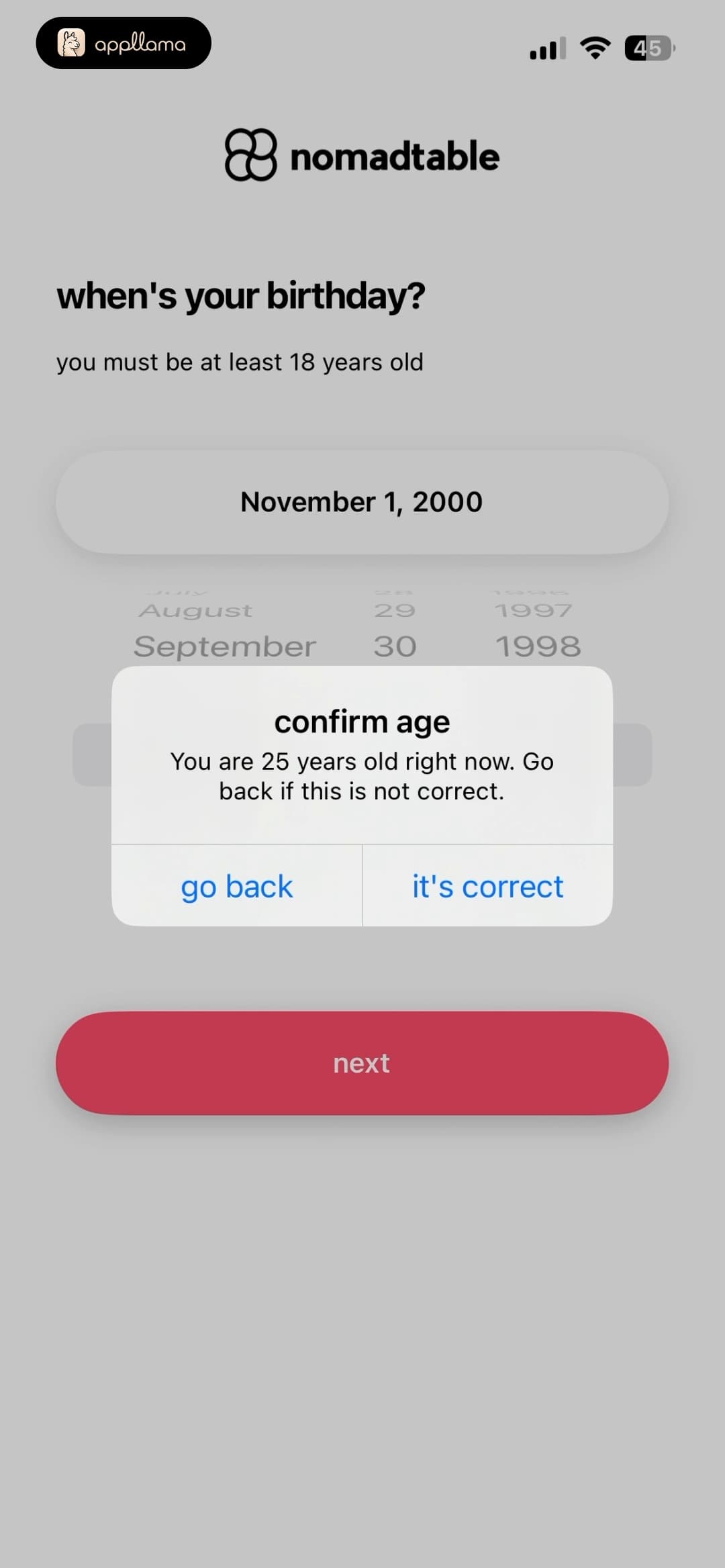 Birthday Permission Alert