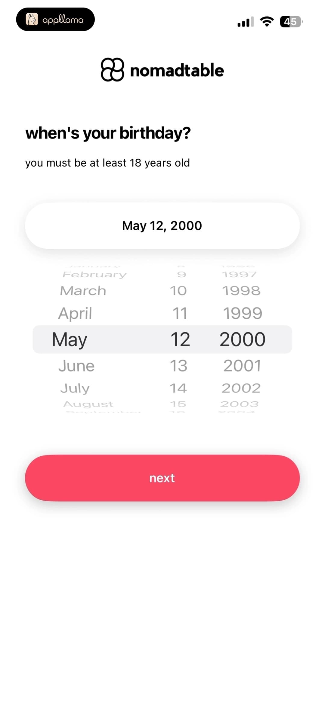 Birthday Picker