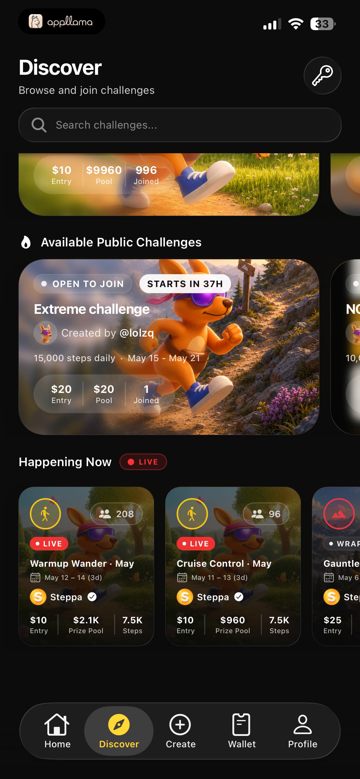 Discover Challenge Feed