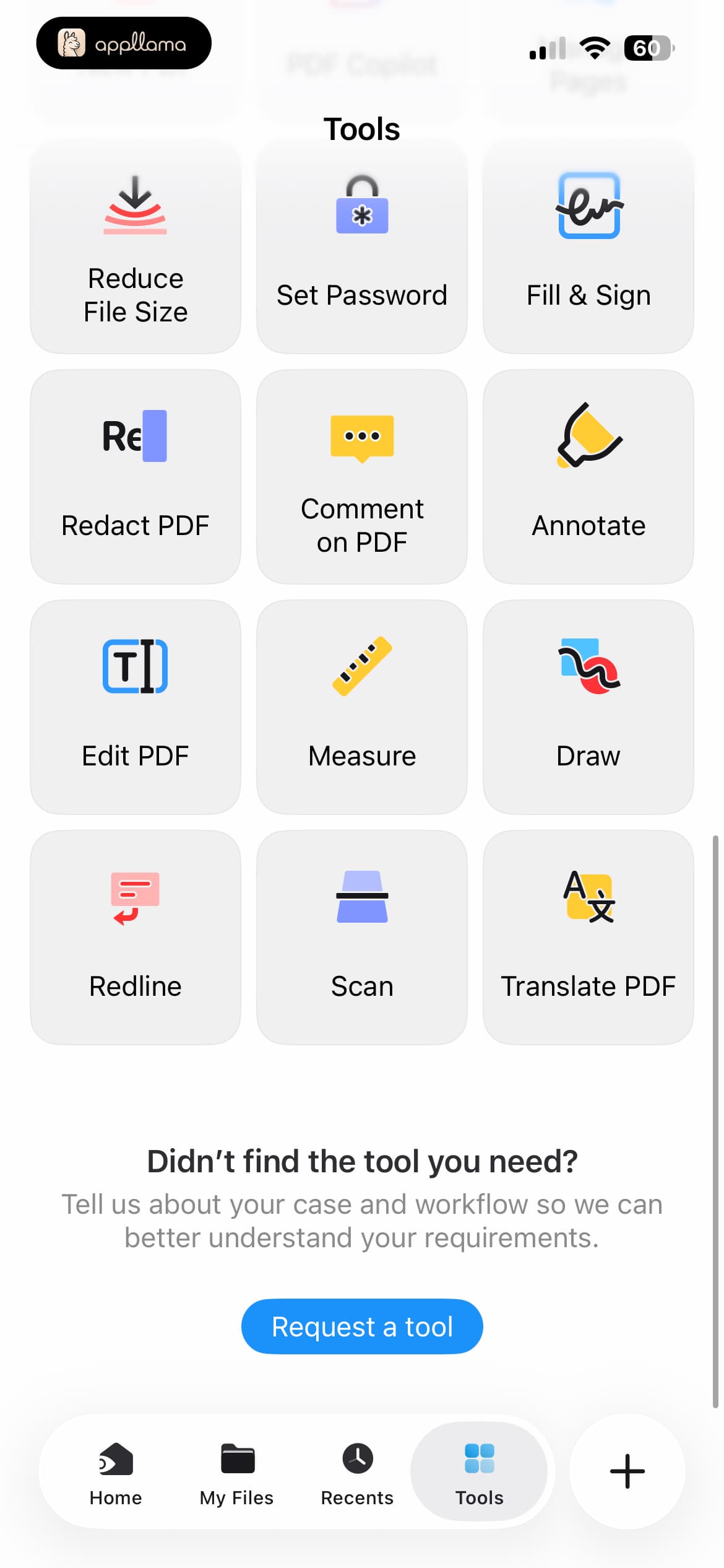 Tools More Options