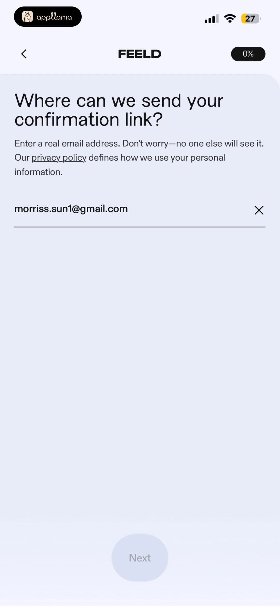 Email Entry