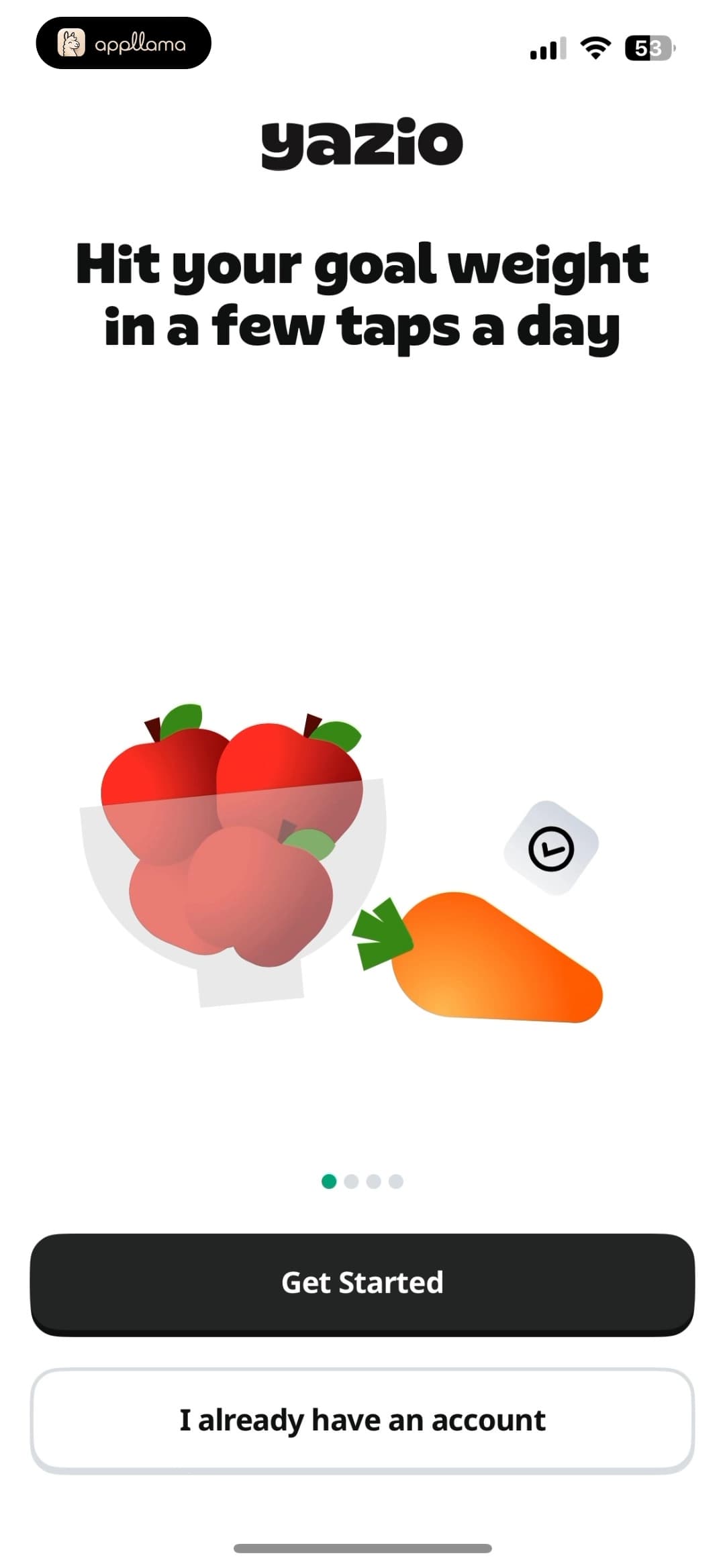 AI Calorie Tracker by Yazio home screen