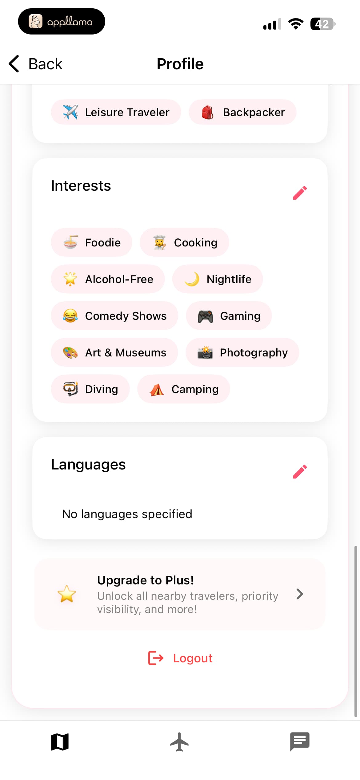 Profile Interests Settings